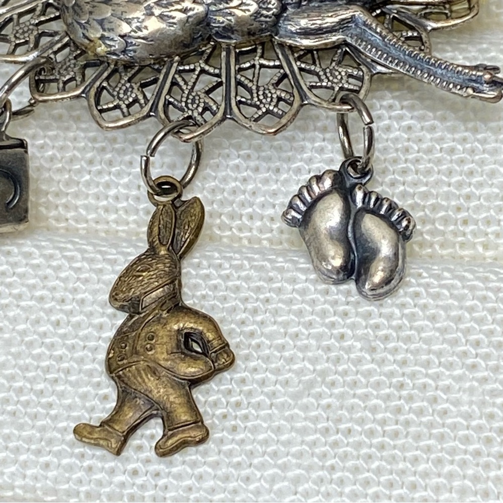 Vintage Nursing Maternity Stork Brooch Pin - Picture 4 of 11